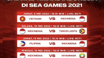 Jadwal Lengkap Timnas U-23 Indonesia di Seagames 2022